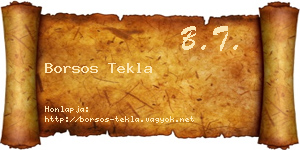 Borsos Tekla névjegykártya